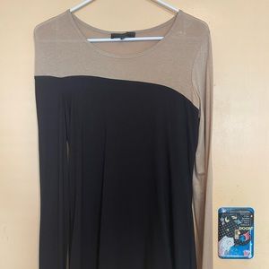 Two tone long sleeve top